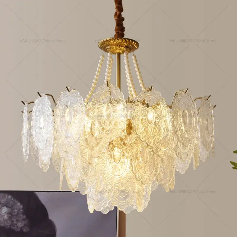 Cream Crystal Chandelier