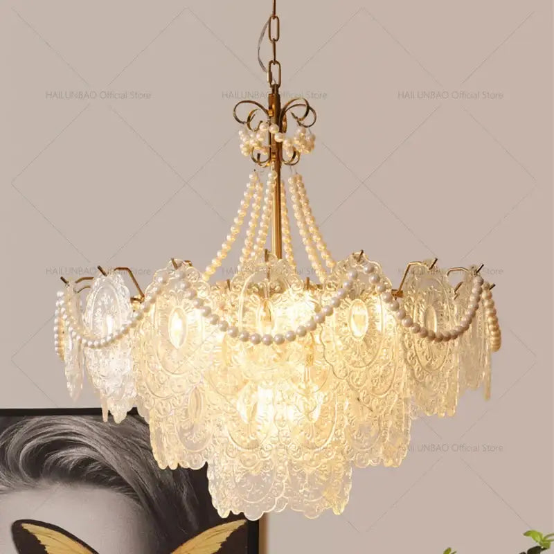 Cream Crystal Chandelier