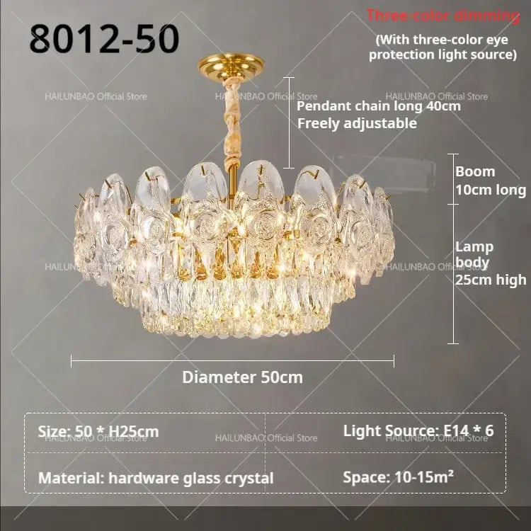Gold Crystal Rose Chandelier