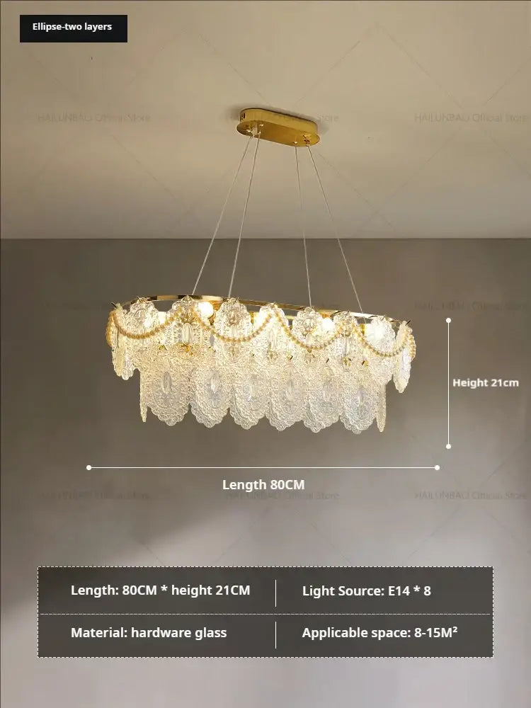 Gold Glass Lace Chandelier