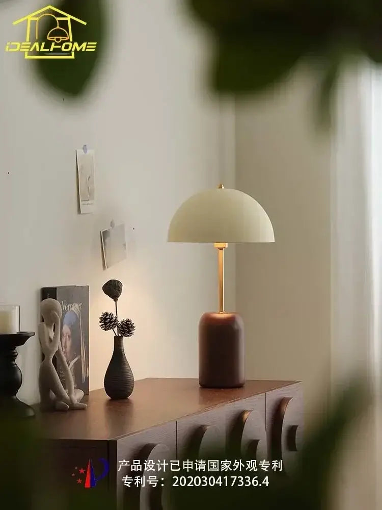 Wood Cream Table Lamp