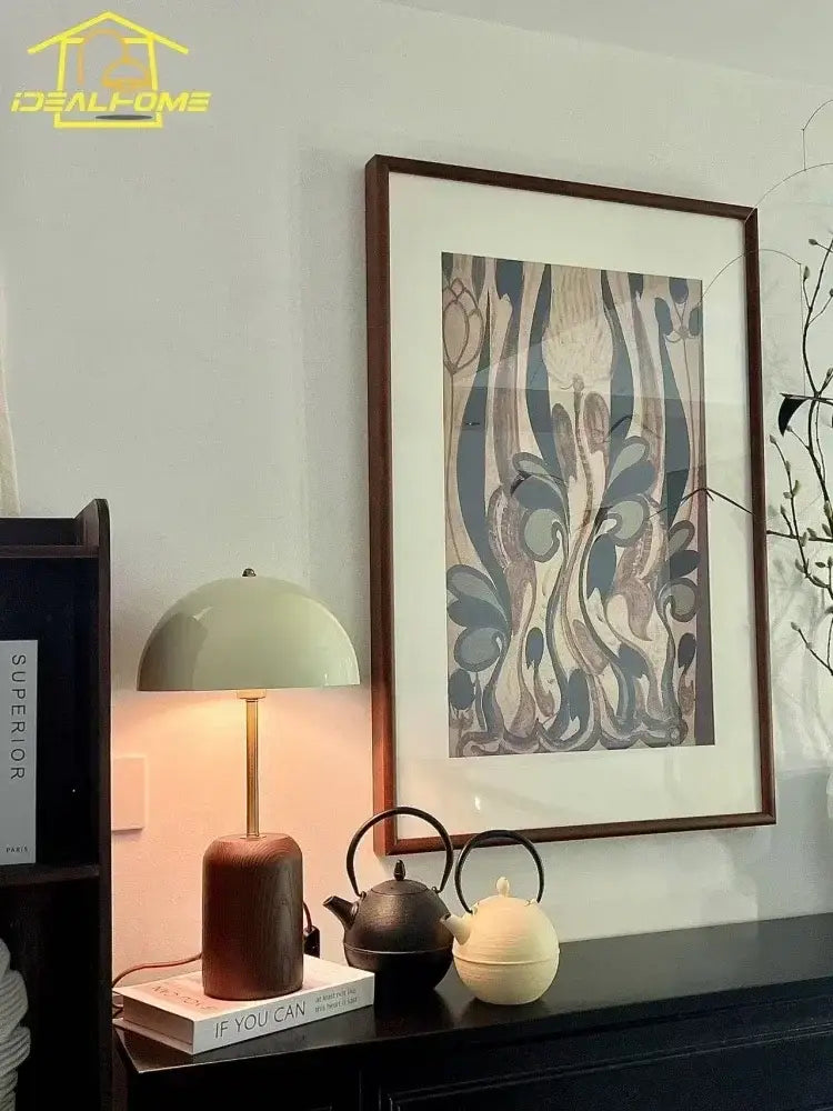 Wood Cream Table Lamp