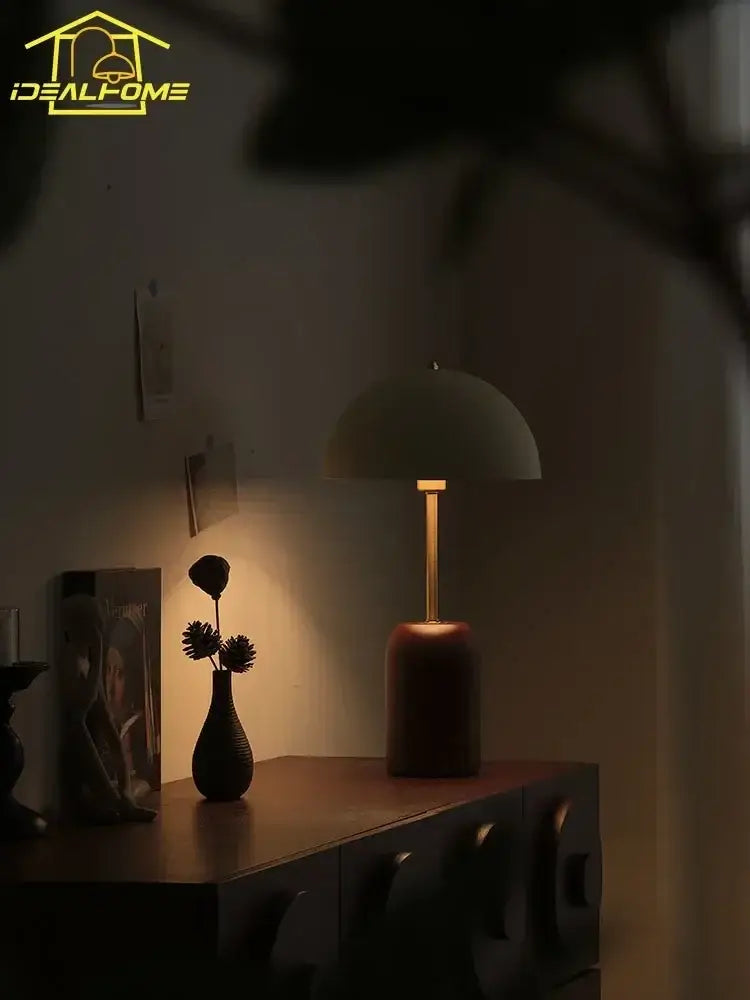 Wood Cream Table Lamp