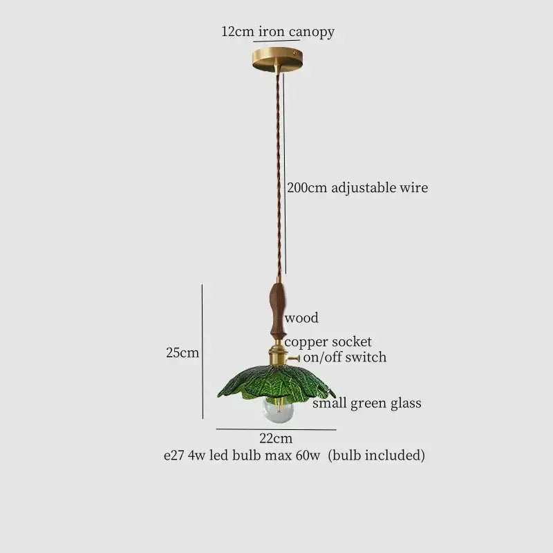 Green Glass Pendant Lamp