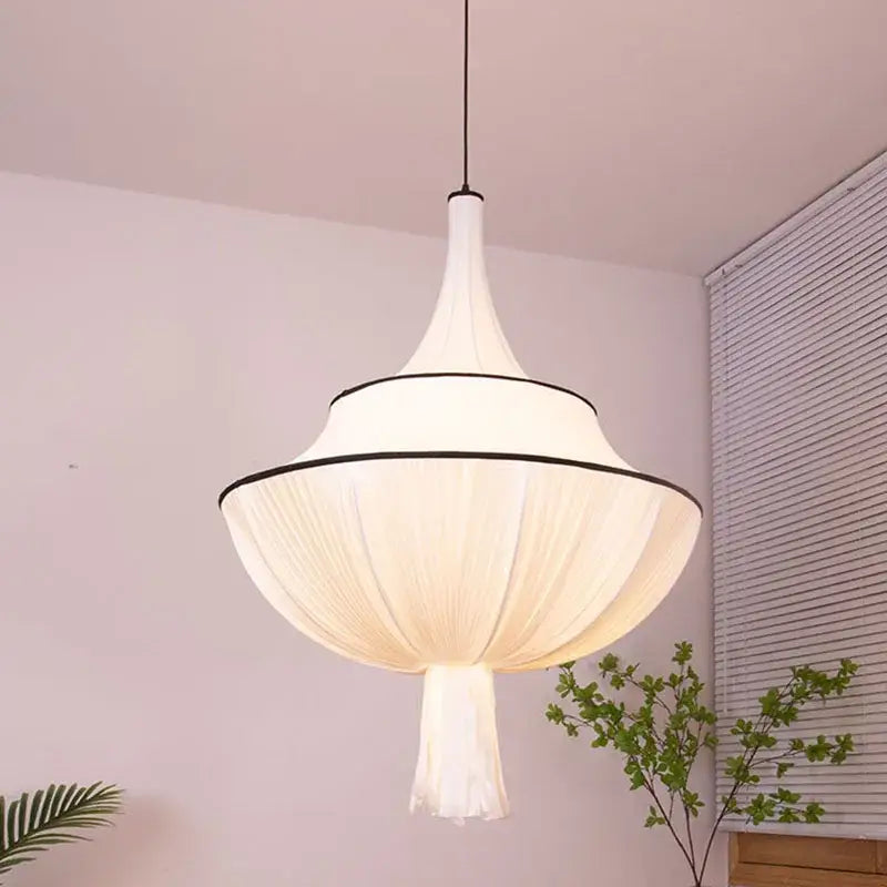 White Silk French Minimalist Pendant Lamp