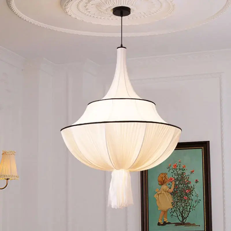 White Silk French Minimalist Pendant Lamp