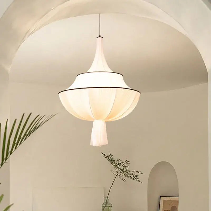 White Silk French Minimalist Pendant Lamp