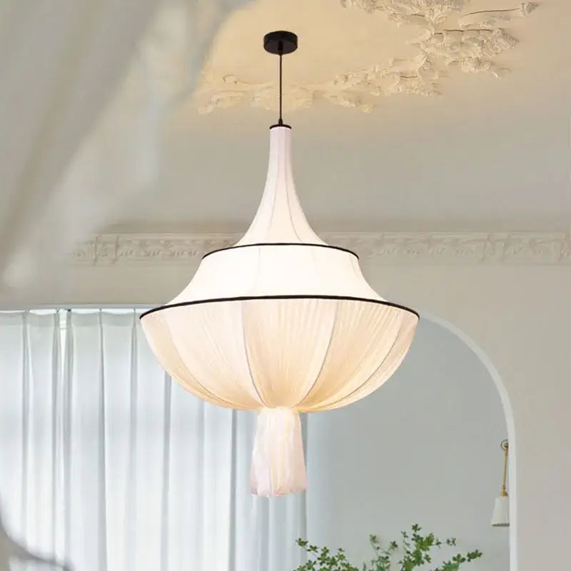 White Silk French Minimalist Pendant Lamp