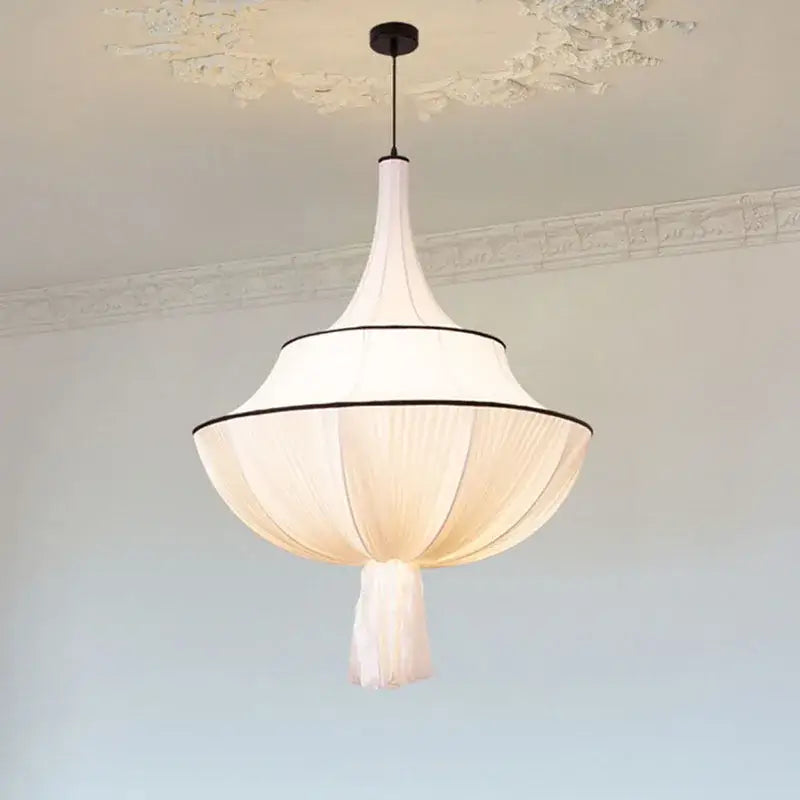 White Silk French Minimalist Pendant Lamp