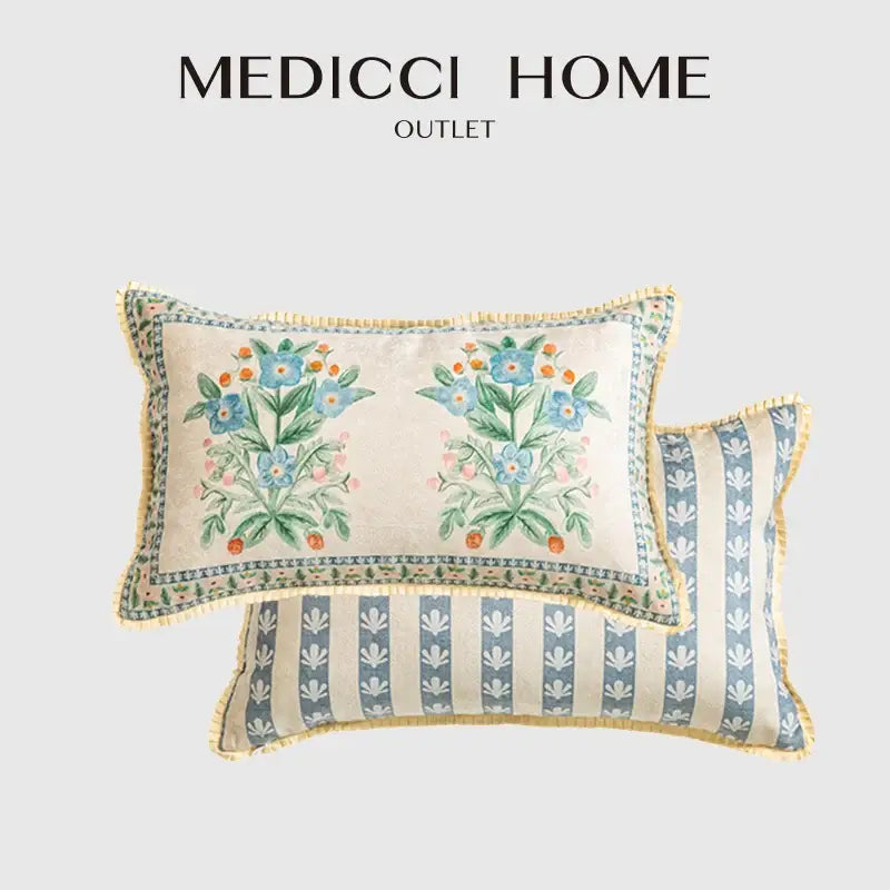Cream Floral Pillow Cover