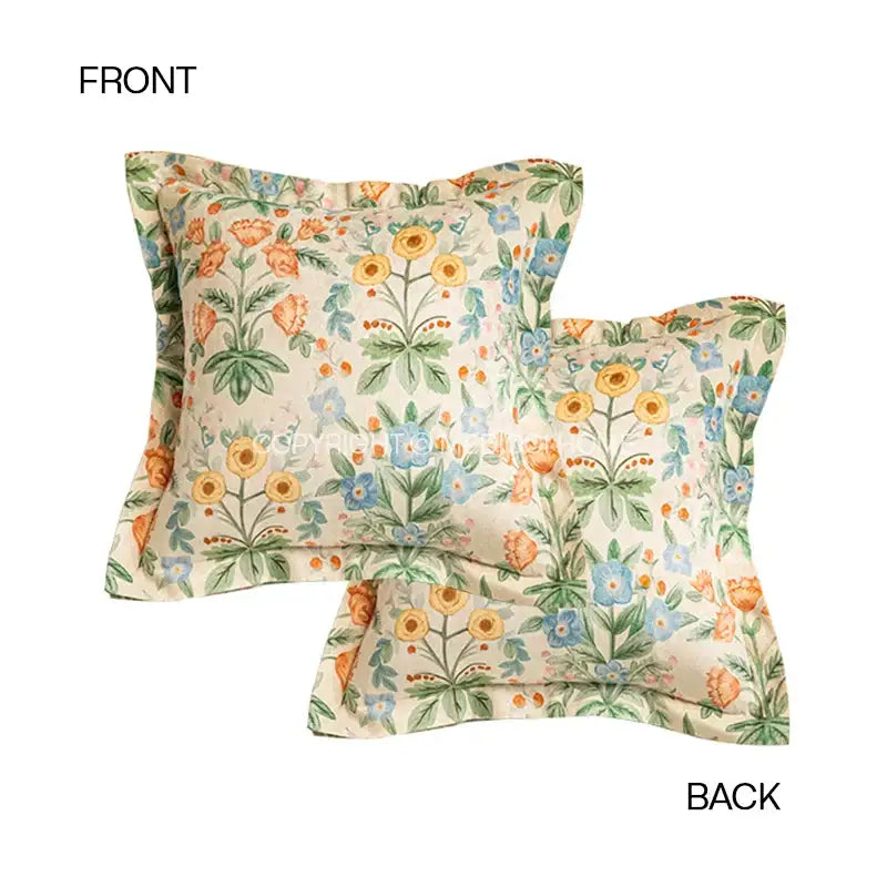 Cream Floral Pillow Cover