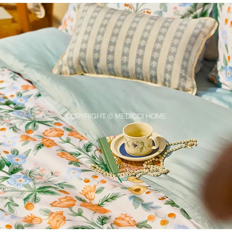 Cream Floral Pillow Cover