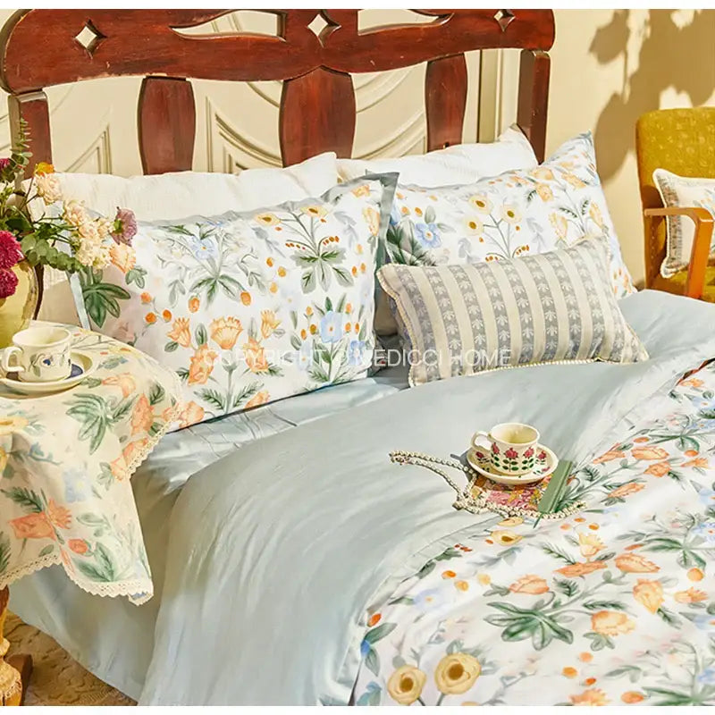 Cream Floral Pillow Cover