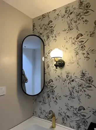 Brass Black Glass Sconce