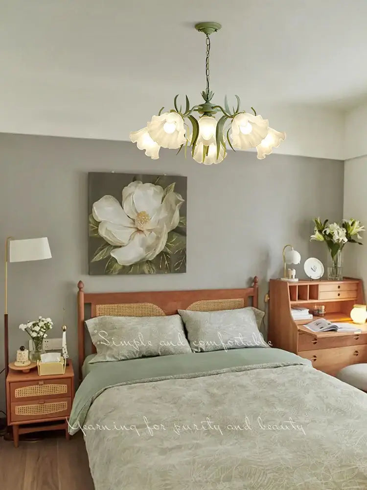 Green Flower Chandelier Light