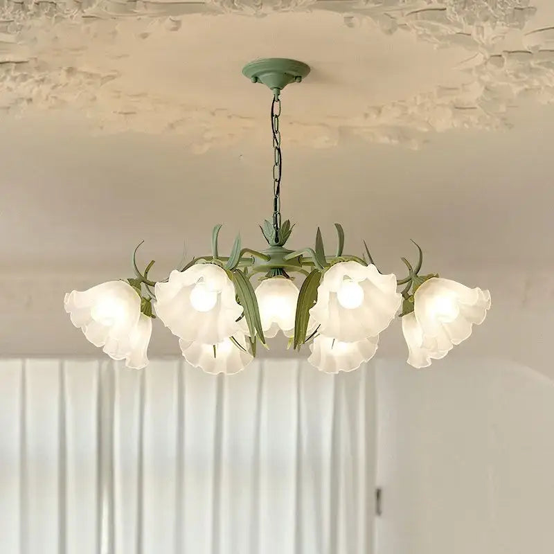 Green Flower Chandelier Light