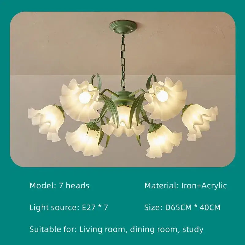 Green Flower Chandelier Light
