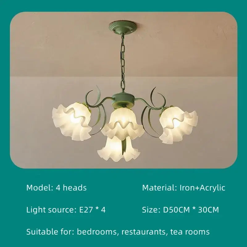Green Flower Chandelier Light