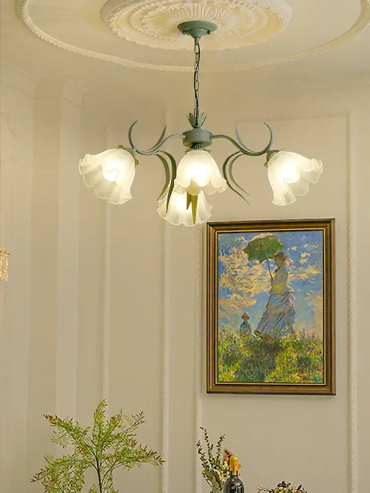 Green Flower Chandelier Light