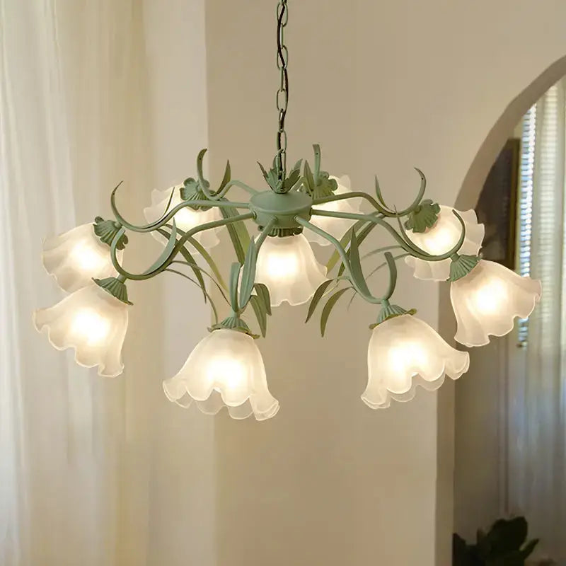 Green Flower Chandelier Light