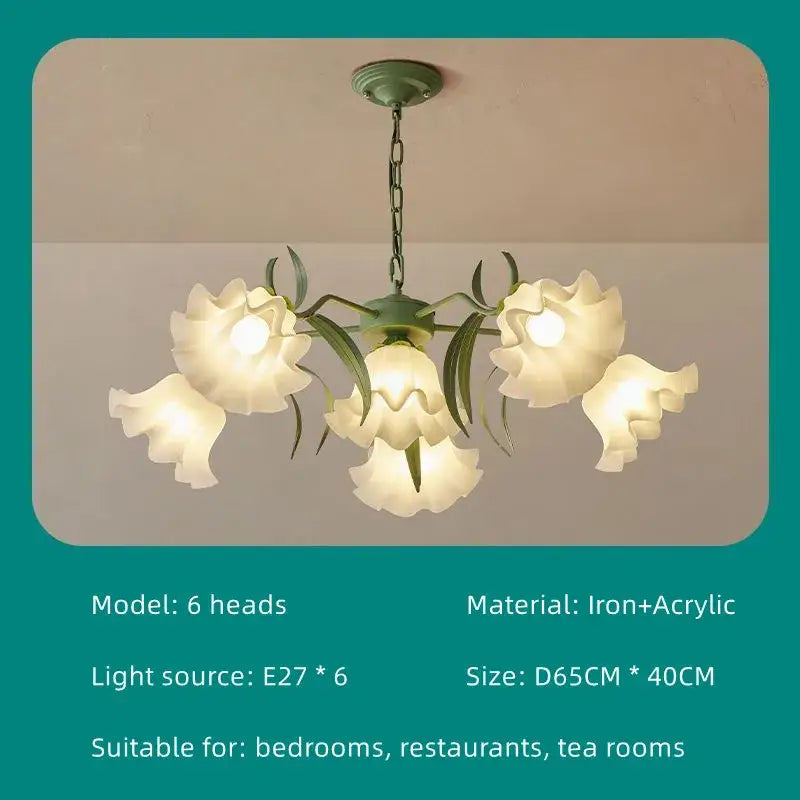 Green Flower Chandelier Light