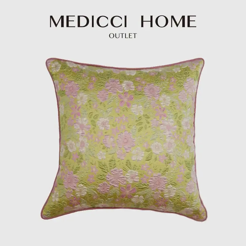 Green Camellia Throw Pillow
