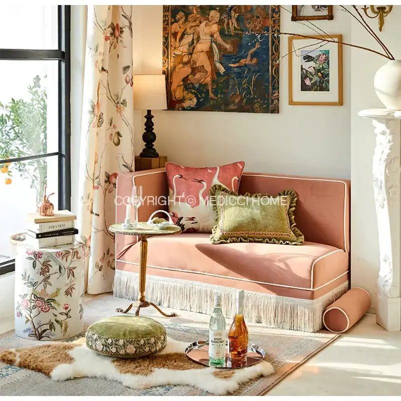 Pink Velvet Crane Cushion