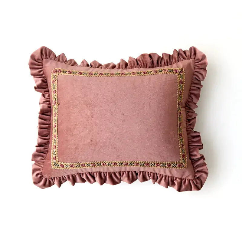 Pink Velvet Crane Cushion