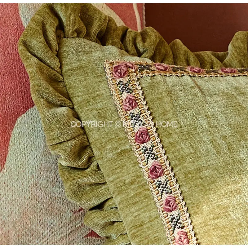 Pink Velvet Crane Cushion