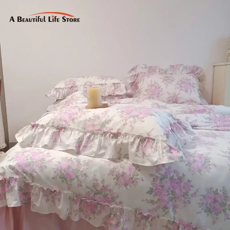 Cotton Ruffled 400TC Bedding Set