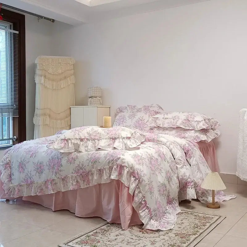Cotton Ruffled 400TC Bedding Set