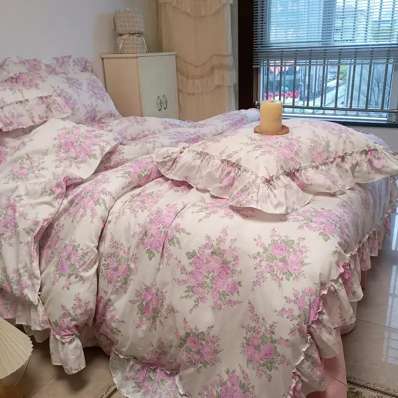 Cotton Ruffled 400TC Bedding Set