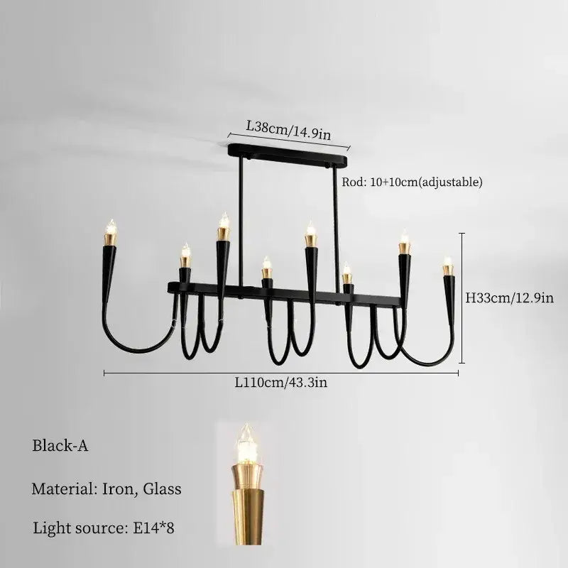 Black Gold Bubble-Glass LED Pendant Light