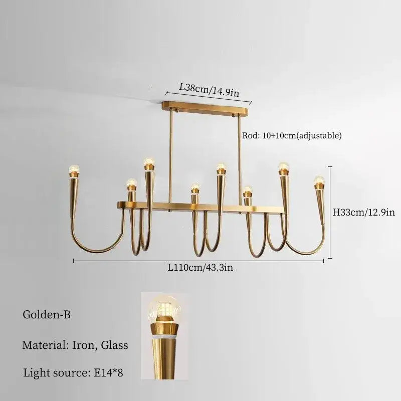 Black Gold Bubble-Glass LED Pendant Light