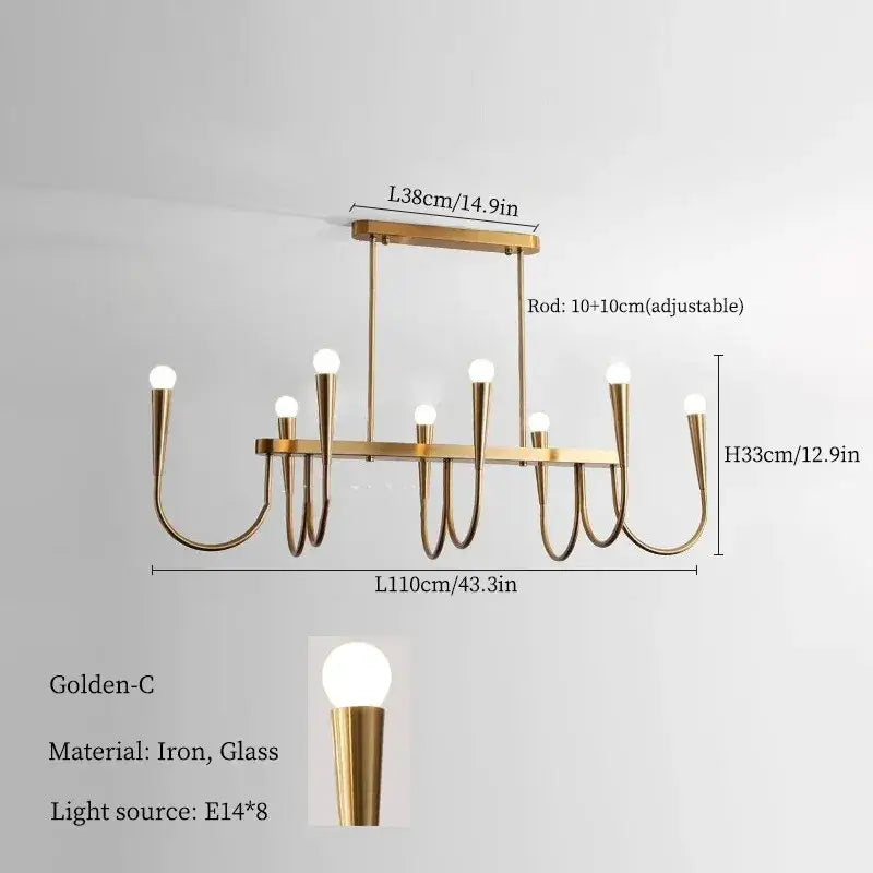 Black Gold Bubble-Glass LED Pendant Light
