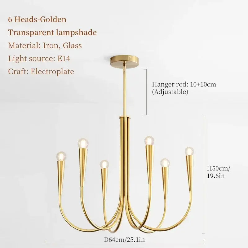 Black Gold Bubble-Glass LED Pendant Light