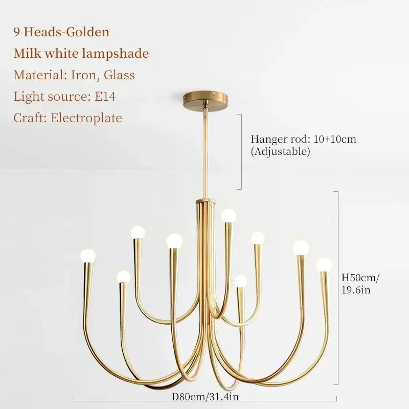 Black Gold Bubble-Glass LED Pendant Light