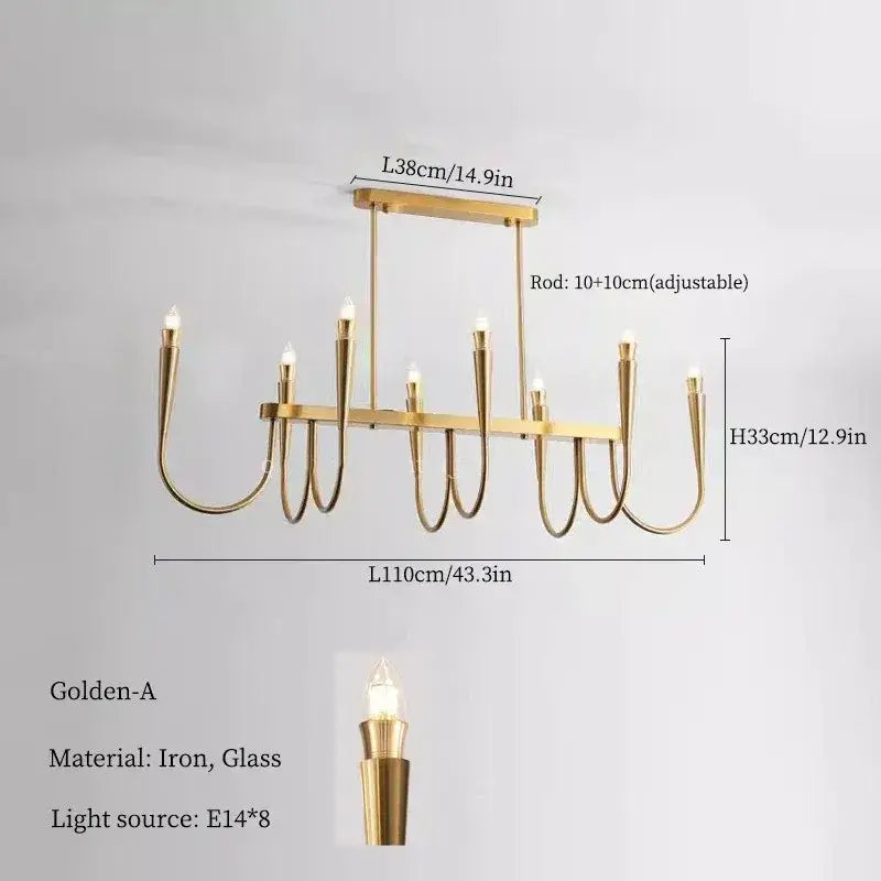 Black Gold Bubble-Glass LED Pendant Light