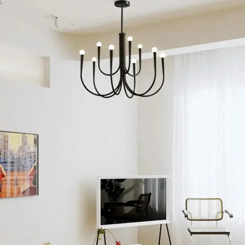 Black Gold Bubble-Glass LED Pendant Light