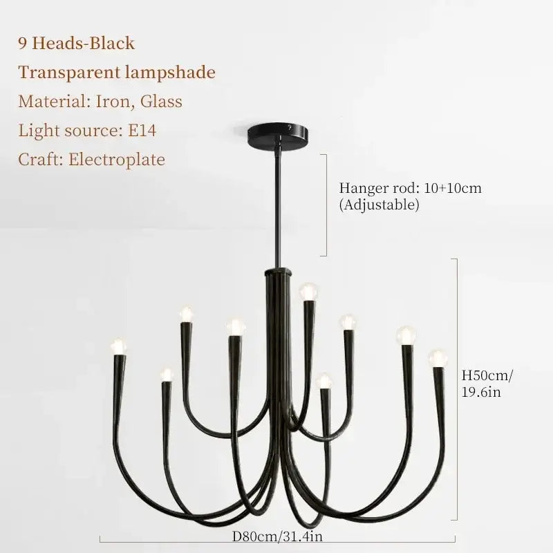 Black Gold Bubble-Glass LED Pendant Light