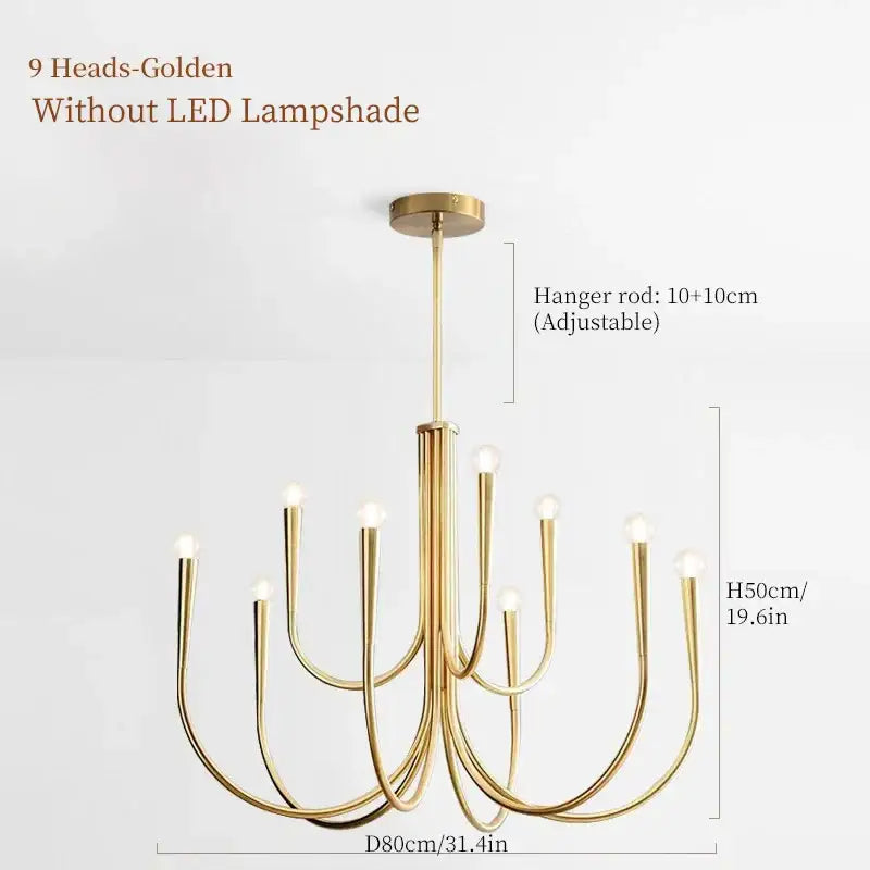Gold Black Pendant Chandelier