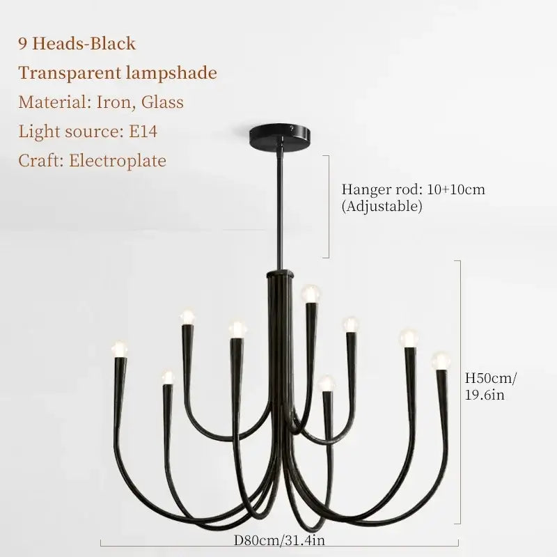 Gold Black Pendant Chandelier