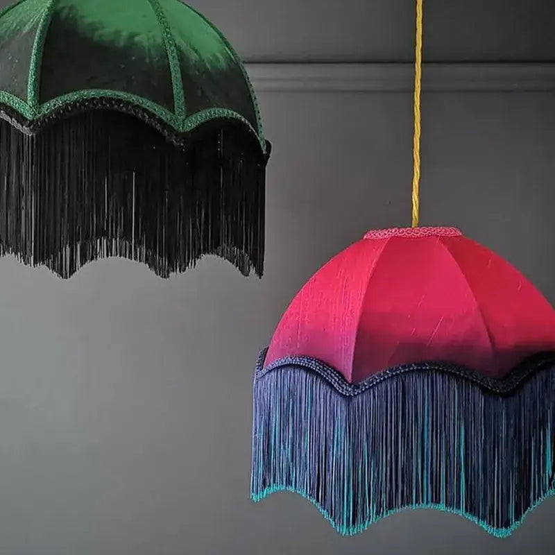 Teal Mustard Tassel Light