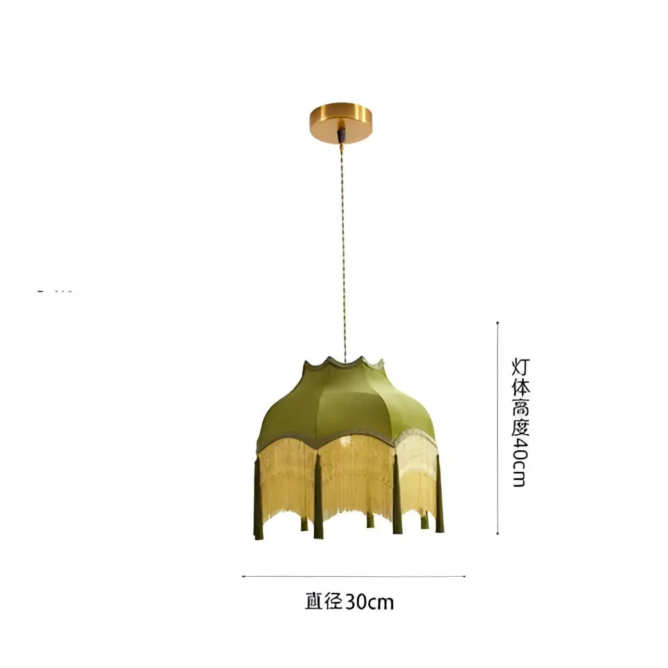 Teal Mustard Tassel Light