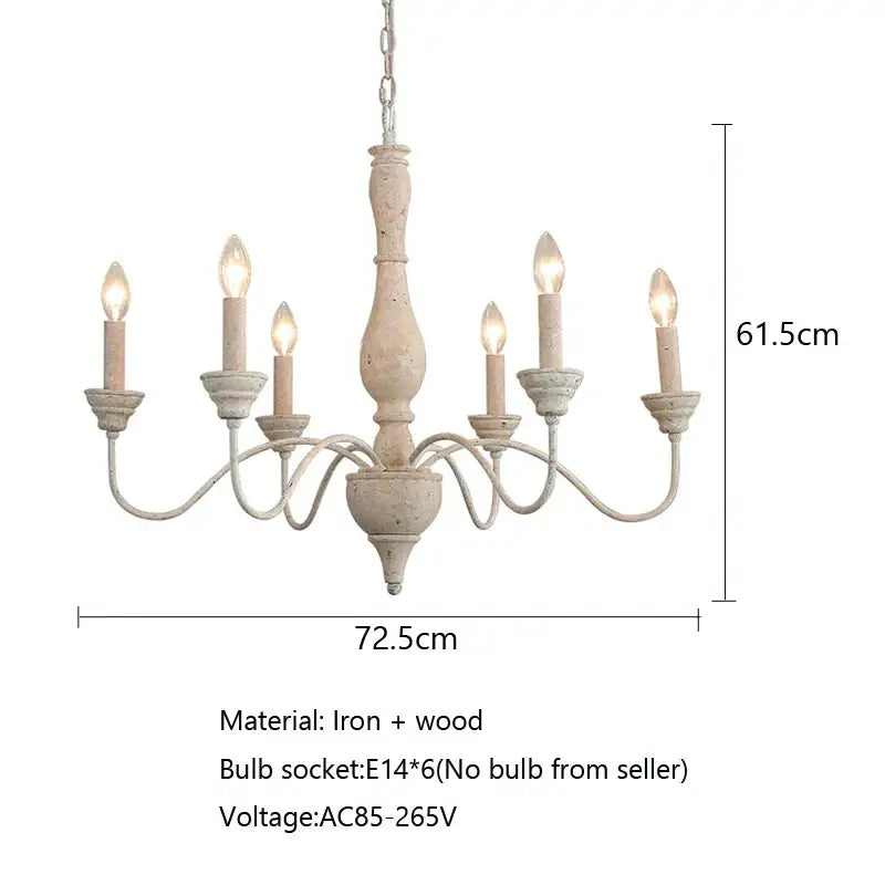 Antique Rust Wood Chandelier