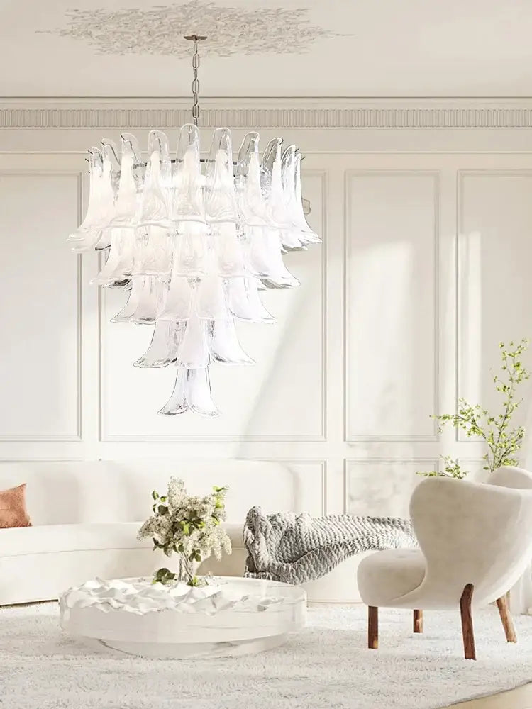 White Glass Polished-Steel Dining Pendant Light