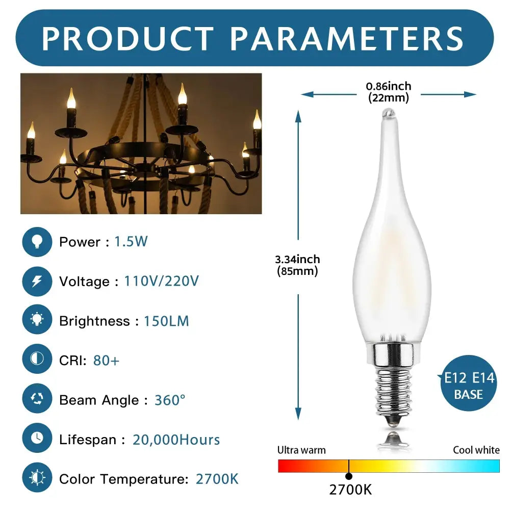 Frosted LED Candle Bulbs