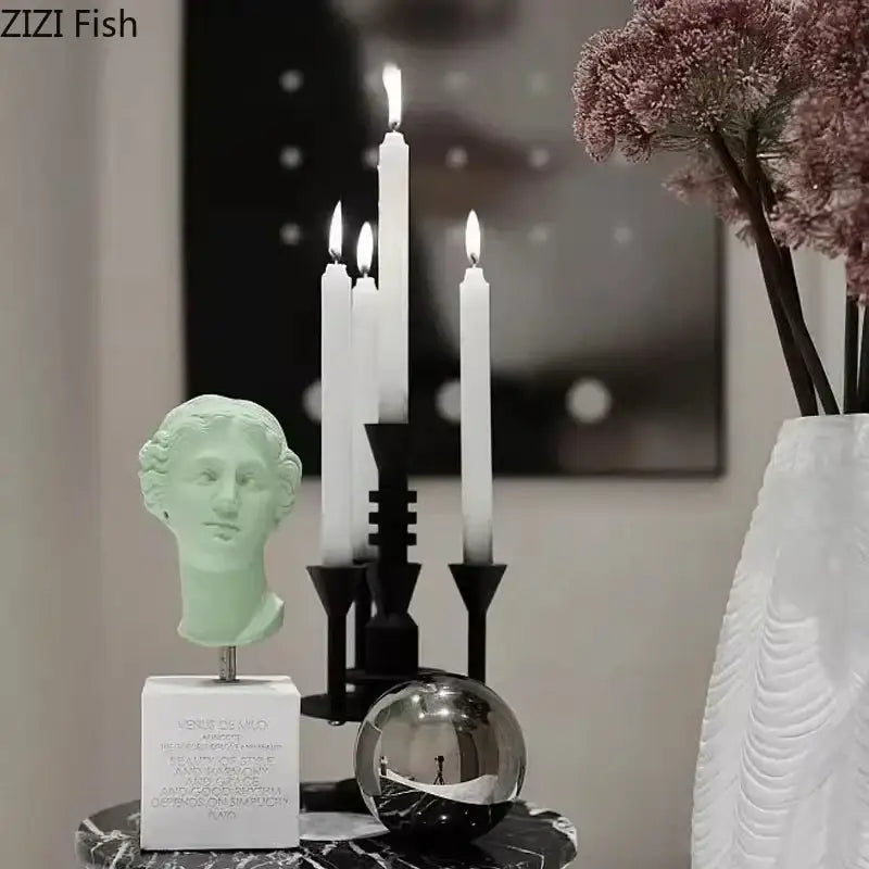 Frosted Metal Candle Holder
