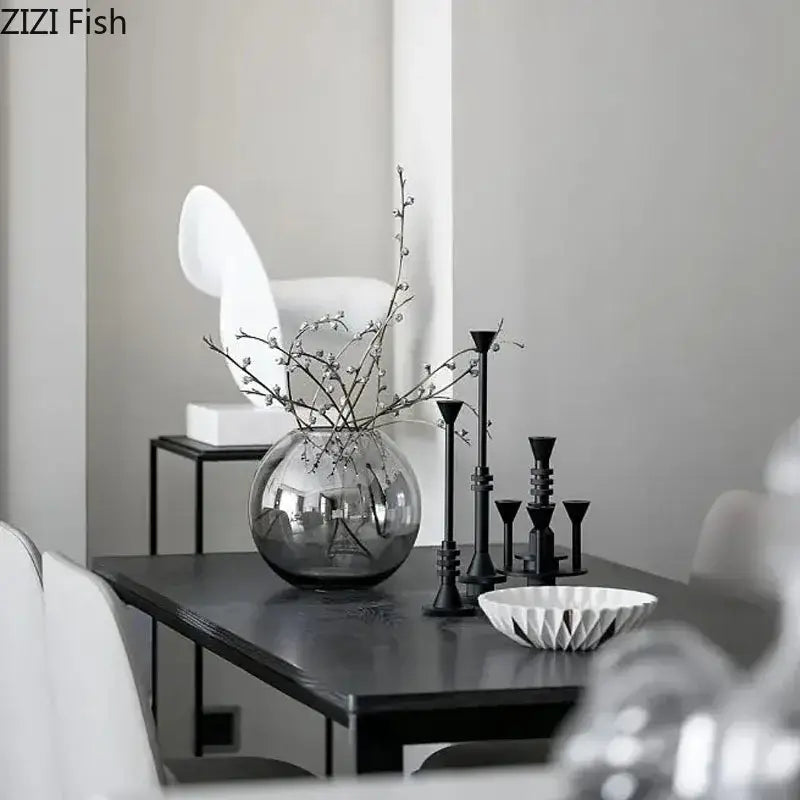 Frosted Metal Candle Holder