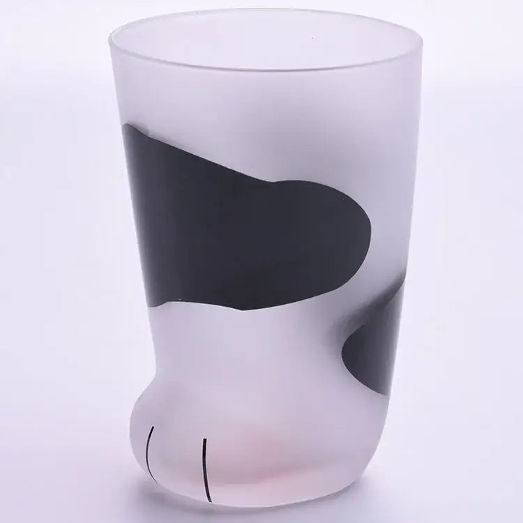 Orange Black Cat Paw Glass